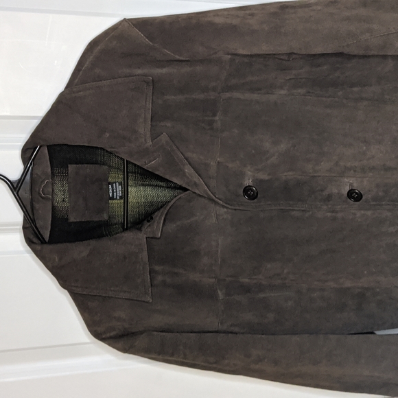 Knightsbridge Heavy Leather Suede Coat Medium - Brown - Picture 2 of 11